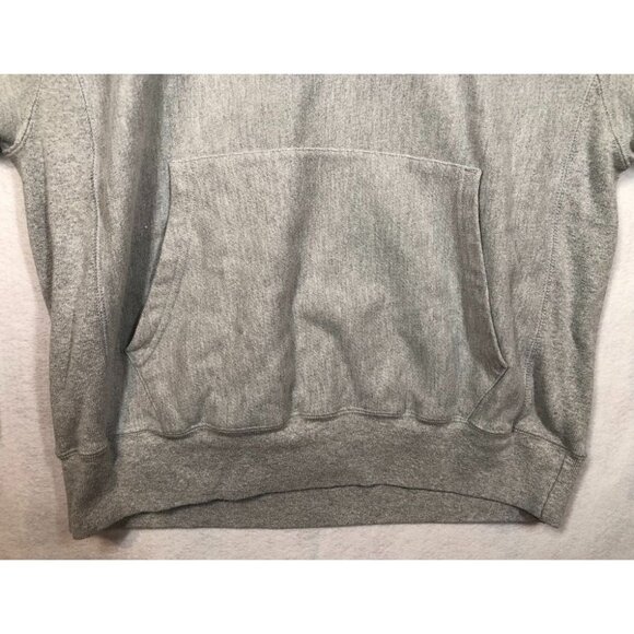 Champion Reverse Weave Hooded Logo Sweatshirt Heather Gray GF68 Men's Medium M - Picture 4 of 8